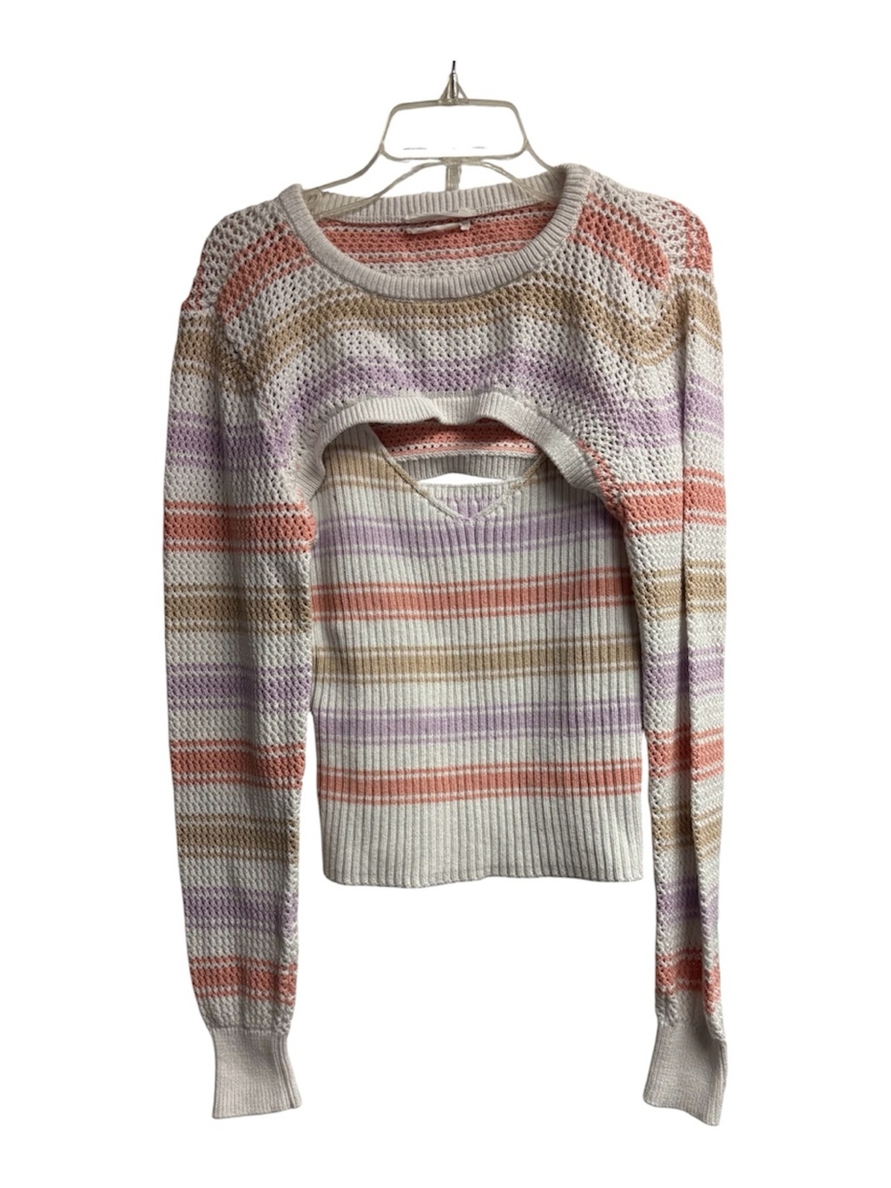 Anthropologie Striped Sweater Shrug & Tank Set 100% Cotton Size Medium - Picture 2 of 6